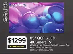 Leon's Samsung 85 4k Smart Q6F QLED TV - QN85Q6FAAFXZC offer