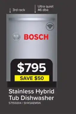 Leon's Bosch Stainless Steel Anti Fingerprint 24 Smart Dishwasher with Home Connect, Third Rack - SHX5AEM5N offer