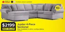 Leon's Jupiter 4-Piece Sectional with Left-Facing Chaise - Ash Grey offer