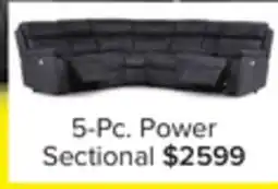 Leon's Haven 5-Piece Dual Power Reclining Sectional with Console - Grey offer