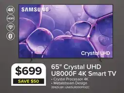 Leon's Samsung 65 4K CUHD Smart LED TV - UN65U8000FFXZC offer