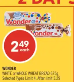 Shoppers Drug Mart WONDER WHITE or WHOLE WHEAT BREAD offer
