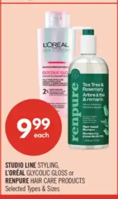 Shoppers Drug Mart STUDIO LINE STYLING, L'ORÉAL GLYCOLIC GLOSS or RENPURE HAIR CARE PRODUCTS offer