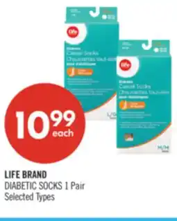 Shoppers Drug Mart LIFE BRAND DIABETIC SOCKS offer