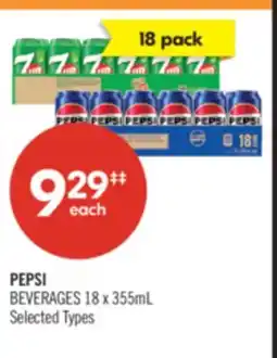 Shoppers Drug Mart PEPSI BEVERAGES 18 x 355mL offer