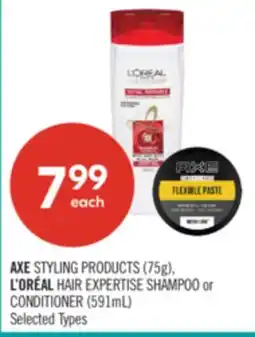Shoppers Drug Mart AXE STYLING PRODUCTS (75g), L'ORÉAL HAIR EXPERTISE SHAMPOO or CONDITIONER (591mL) offer