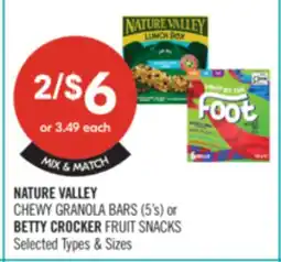 Shoppers Drug Mart NATURE VALLEY CHEWY GRANOLA BARS (5's) or BETTY CROCKER FRUIT SNACKS offer