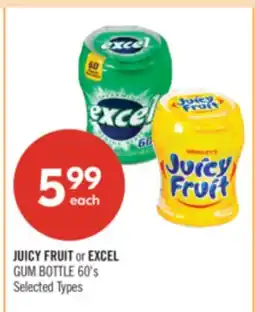 Shoppers Drug Mart JUICY FRUIT or EXCEL GUM BOTTLE 60's offer