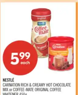 Shoppers Drug Mart NESTLÉ CARNATION RICH & CREAMY HOT CHOCOLATE MIX or COFFEE-MATE ORIGINAL COFFEE WHITENER offer