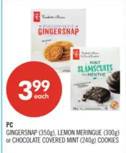 Shoppers Drug Mart PC GINGERSNAP (350g), LEMON MERINGUE (300g) or CHOCOLATE COVERED MINT (240g) COOKIES offer