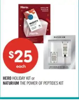Shoppers Drug Mart HERO HOLIDAY KIT or NATURIUM THE POWER OF PEPTIDES KIT offer