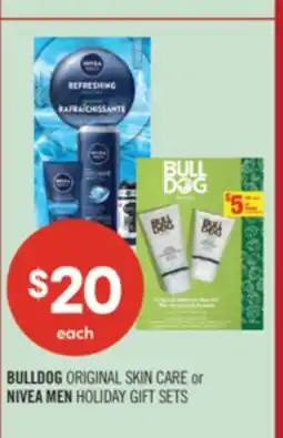Shoppers Drug Mart BULLDOG ORIGINAL SKIN CARE or NIVEA MEN HOLIDAY GIFT SETS offer