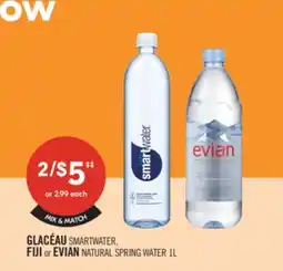 Shoppers Drug Mart GLACEAU SMARTWATER, FUI or EVIAN NATURAL SPRING WATER 1L offer
