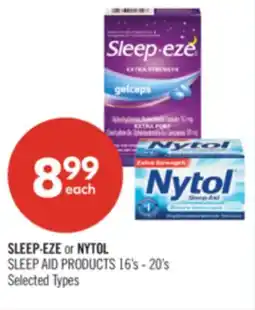 Shoppers Drug Mart SLEEP·EZE or NYTOL SLEEP AID PRODUCTS 16's - 20's offer