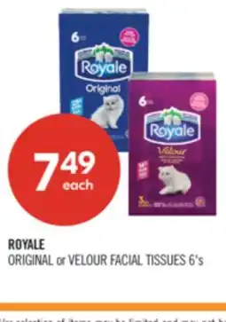 Shoppers Drug Mart ROYALE ORIGINAL or VELOUR FACIAL TISSUES offer