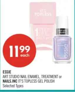 Shoppers Drug Mart ESSIE ART STUDIO NAIL ENAMEL, TREATMENT or NAILS.INC IT'S TOP LESS GEL POLISH offer