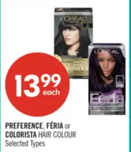 Shoppers Drug Mart PREFERENCE, FÉRIA or COLORISTA HAIR COLOUR offer