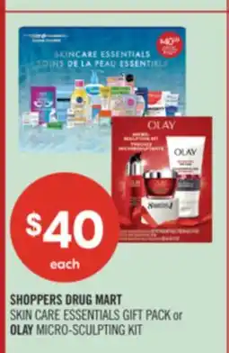 Shoppers Drug Mart SHOPPERS DRUG MART SKIN CARE ESSENTIALS GIFT PACK or OLAY MICRO-SCULPTING KI offer