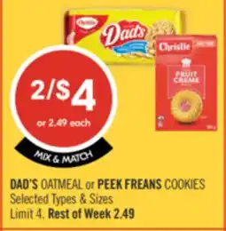 Shoppers Drug Mart DAD'S OATMEAL or PEEK FREANS COOKIES offer
