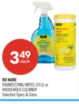 Shoppers Drug Mart NO NAME DISINFECTING WIPES (35's) or HOUSEHOLD CLEANER offer