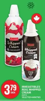 Food Basics IRRESISTIBLES REAL WHIPPED CREAM offer