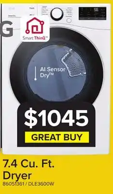 Leon's AI Sensor Dry TM 7.4 Cu. Ft. Dryer offer