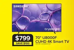 Leon's Samsung 75 4K CUHD Smart LED TV - UN75U8000FFXZC offer