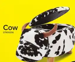 Leon's Cow Storage Ottoman - Black and White offer