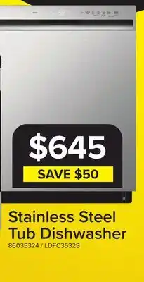 Leon's LG Stainless Steel Dishwasher with 3rd Rack - LDFC3532S offer