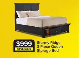 Leon's Stormy Ridge 3 - Piece Queen Storage Bed - Slate Black, Chicory offer