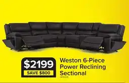 Leon's Weston 6-Piece Power Reclining Sectional with Console - Granite offer