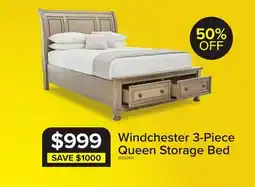 Leon's Windchester 3-Piece Queen Storage Bed - Grey offer