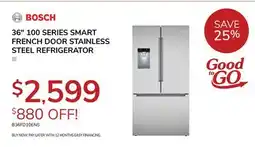 Goemans Appliances BOSCH 36 100 SERIES SMART FRENCH DOOR STAINLESS STEEL REFRIGERATOR offer