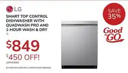 Goemans Appliances LG SMART TOP CONTROL DISHWASHER WITH QUADWASH PRO AND 1-HOUR WASH & DRY offer