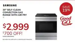 Goemans Appliances SAMSUNG 30 SELF-CLEAN CONVECTION GAS RANGE WITH AIR FRY offer