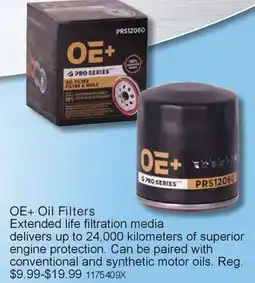 PartSource OE+ Oil Filters offer