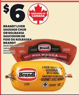Independent City Market BRANDT LIVER SAUSAGE CHUB OR KOLBASSA, 250 G offer