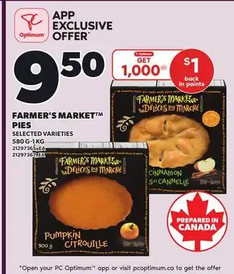 Independent City Market FARMER'S MARKET PIES, 580 G-1 KG offer