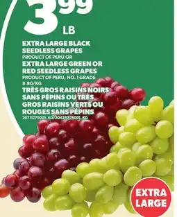 Independent City Market EXTRA LARGE BLACK SEEDLESS GRAPES OR EXTRA LARGE GREEN OR RED SEEDLESS GRAPES offer