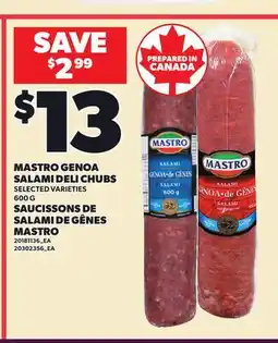 Independent City Market MASTRO GENOA SALAMI DELI CHUBS, 600 G offer