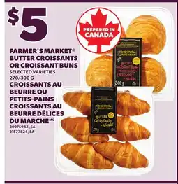 Independent City Market FARMER'S MARKET BUTTER CROISSANTS OR CROISSANT BUNS, 270/300 G offer