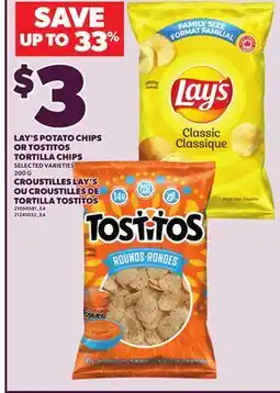 Independent City Market LAY'S POTATO CHIPS OR TOSTITOS TORTILLA CHIPS, 200 G offer