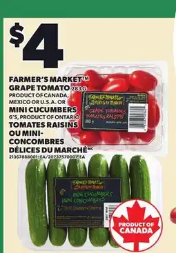Independent City Market FARMER'S MARKET GRAPE TOMATO, 283 G OR MINI CUCUMBERS 6'S offer