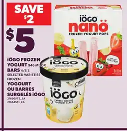Independent City Market iÖGO FROZEN YOGURT, 946 ML OR BARS, 4/8'S offer