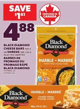 Independent City Market BLACK DIAMOND CHEESE BARS, 400 G OR SHRED, 300-320 G offer