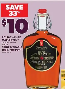 Independent City Market PC 100% PURE MAPLE SYRUP, 500 ML offer