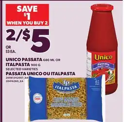 Independent City Market UNICO PASSATA,680 ML OR ITALPASTA, 900 G offer