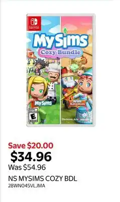 Walmart NS MYSIMS COZY BDL offer
