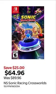Walmart NS Sonic Racing Crossworlds offer