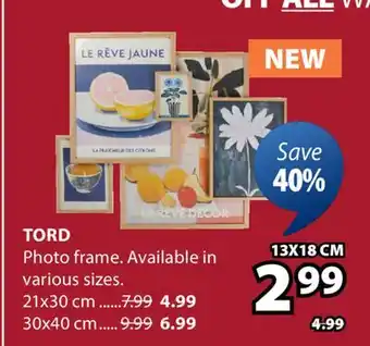 JYSK TORD Photo frame offer